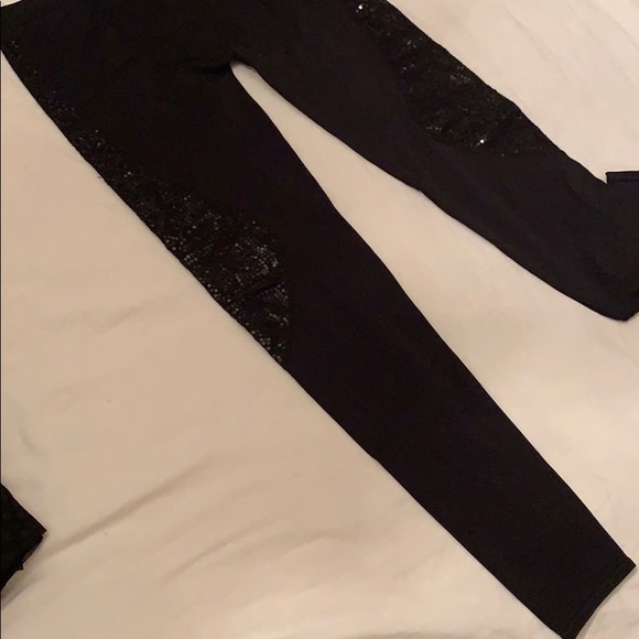 NWOT bebe black leggings with black sequins - Picture 3 of 10